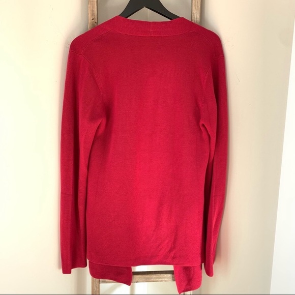Eileen Fisher Tencel Silk Blend Angled Cardigan Radish Size Medium - Picture 8 of 15